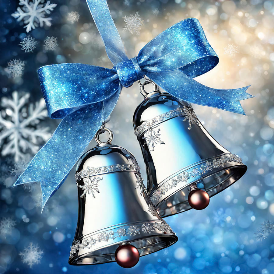 Winter Digital Art - Ring The Bells by Manjik Pictures