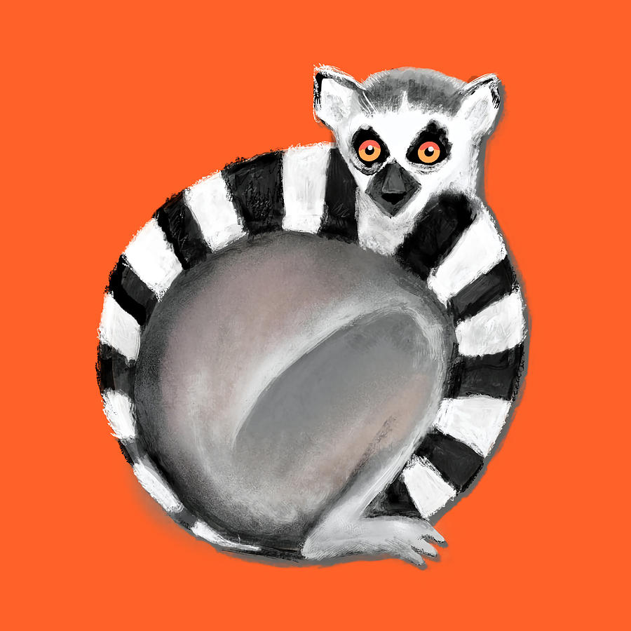 RingTailed Lemur Poster 80s Painting by Roxanne Owen | Fine Art America