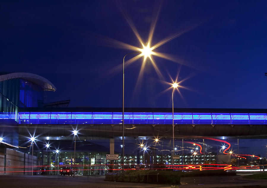 Ringway Airport Manchester at night Photograph by Peter Chadwick LRPS