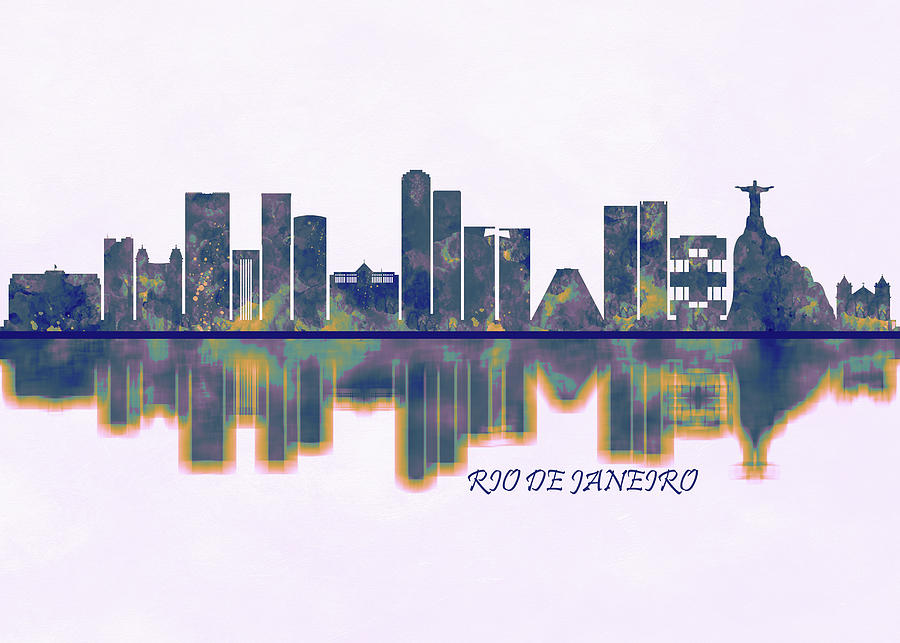 Rio de Janeiro Skyline Painting by NextWay Art - Pixels