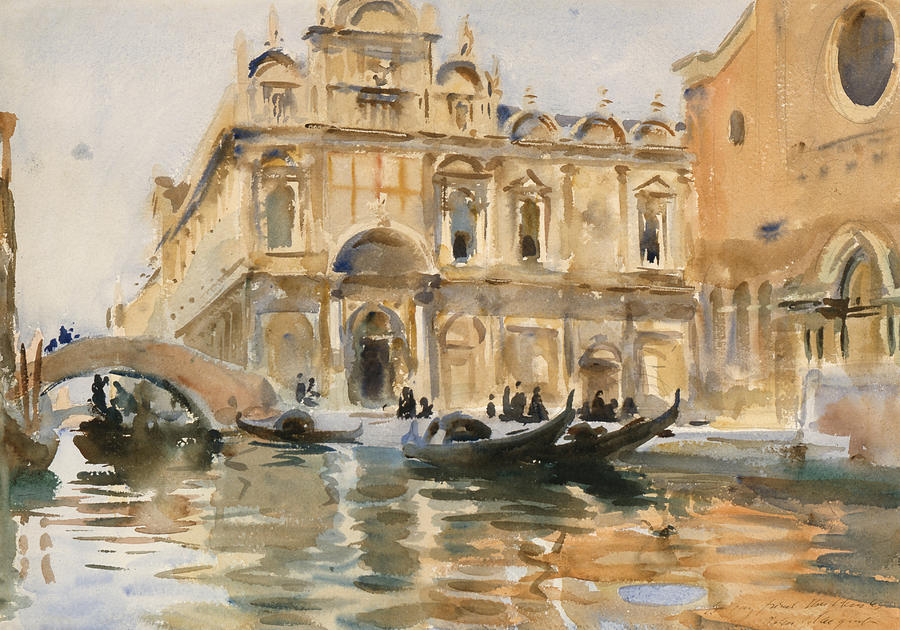 Rio dei Mendicanti Venice, circa 1909 Painting by John Singer Sargent