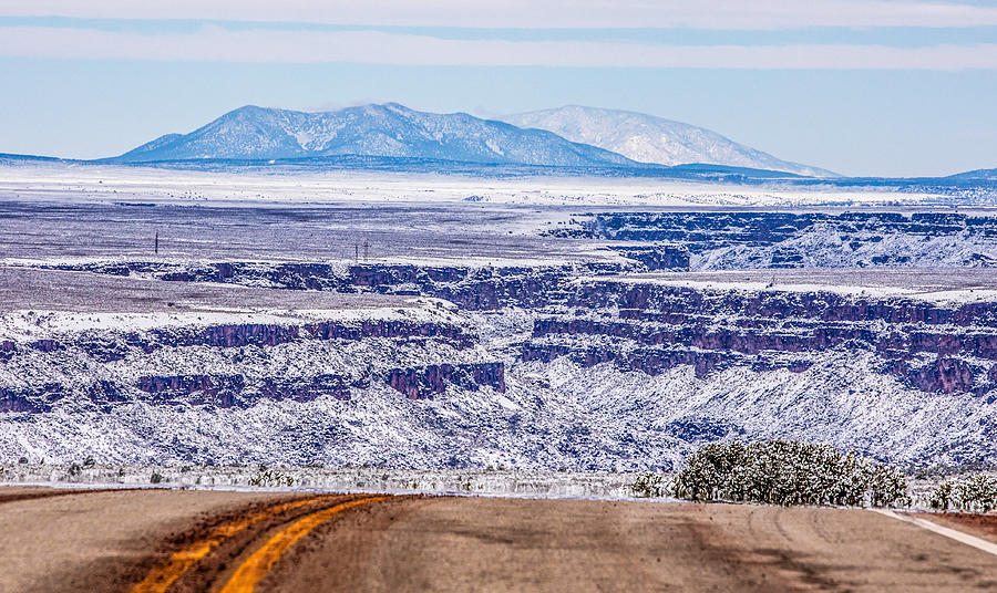 Rio Grande Gorge covered in snow  Photograph by Elijah Rael