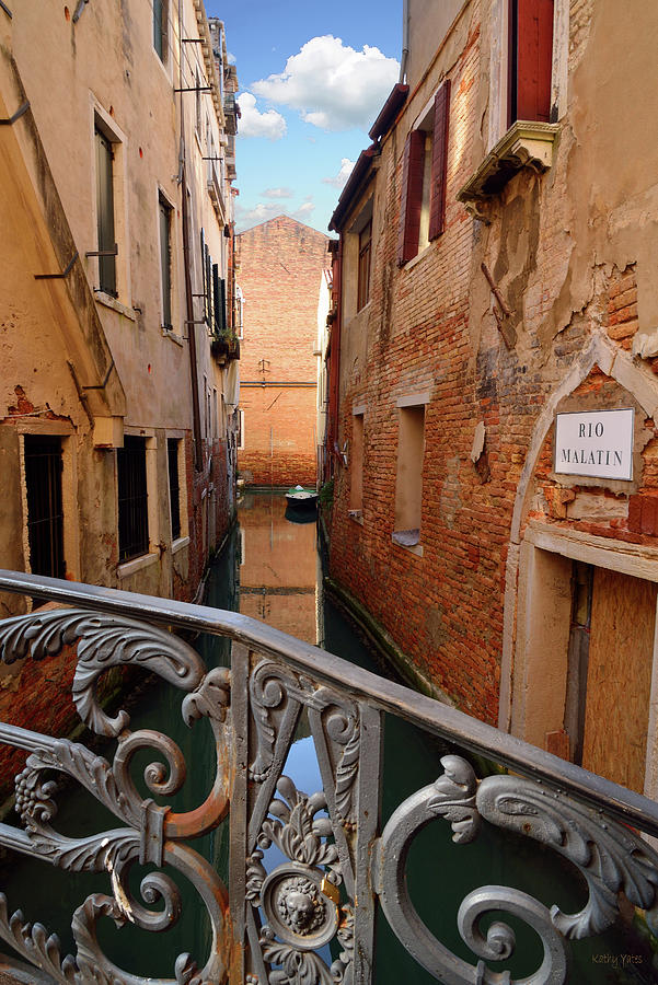 Brick Photograph - Rio Malatin Canal Venice by Kathy Yates