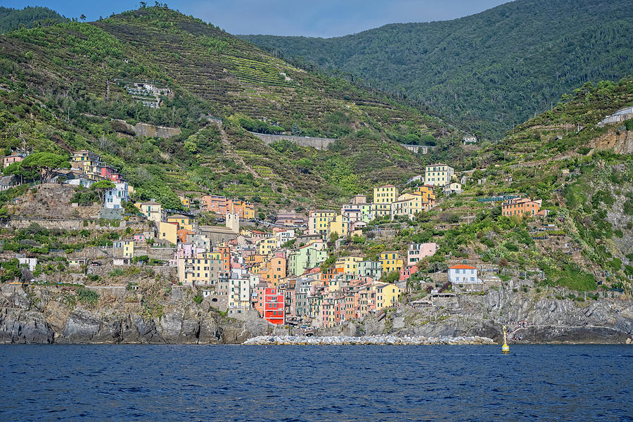 Riomaggiore Cinque Terre Italy From The Sea Photograph