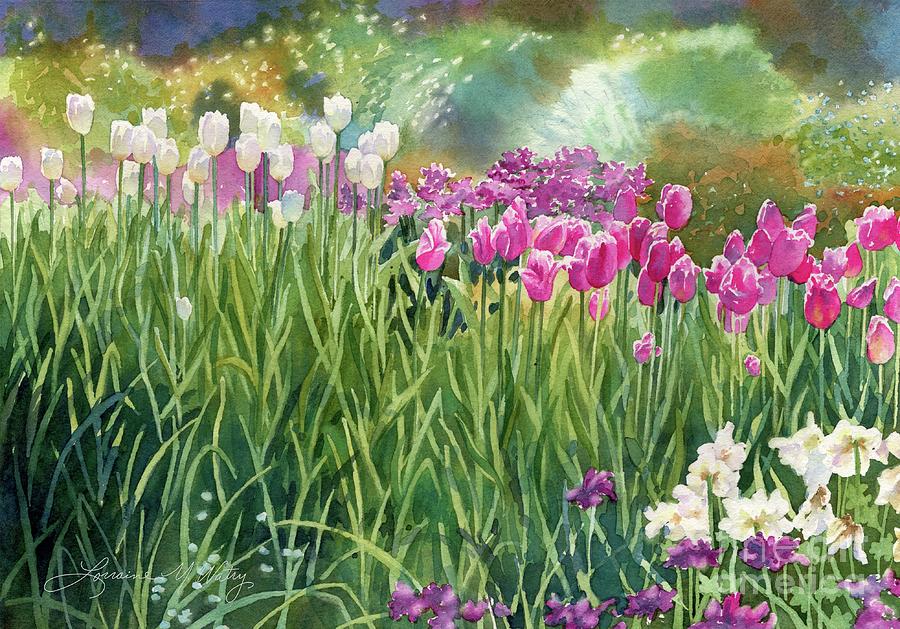 Tulip Painting - Riot of Tulips by Lorraine Watry