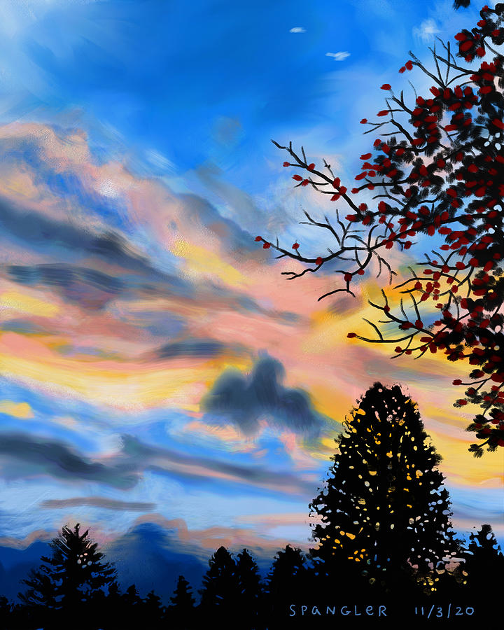 Rioting Clouds Painting by Susan Spangler