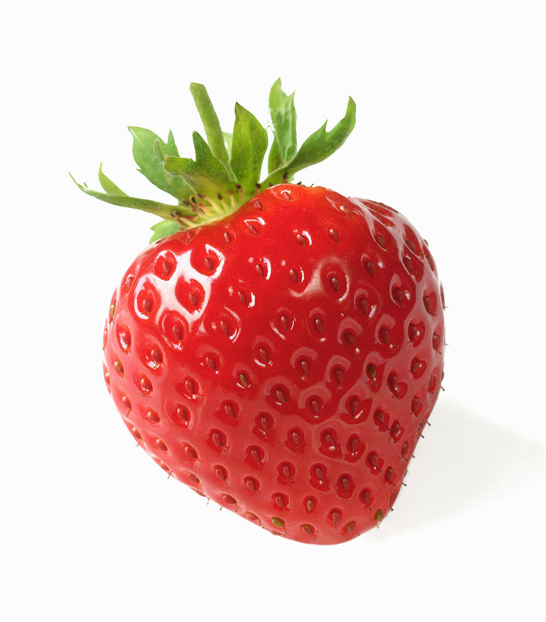 Ripe, fresh, organic strawberry. Photograph by Rosemary Calvert