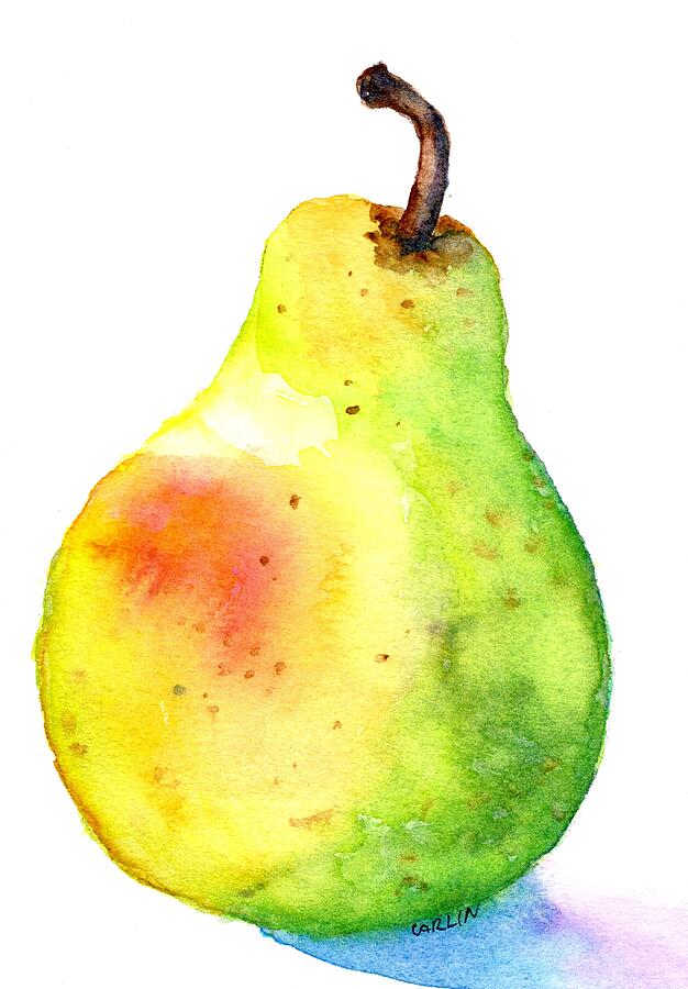Ripe Pear Painting by Carlin Blahnik CarlinArtWatercolor