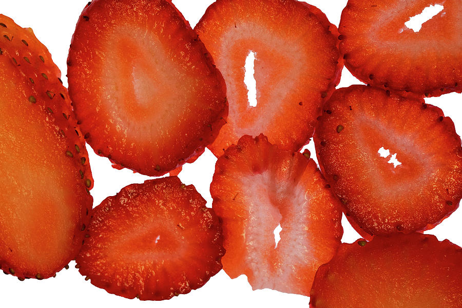 Ripe Strawberry Slices on Light Table II Photograph by Charles Floyd