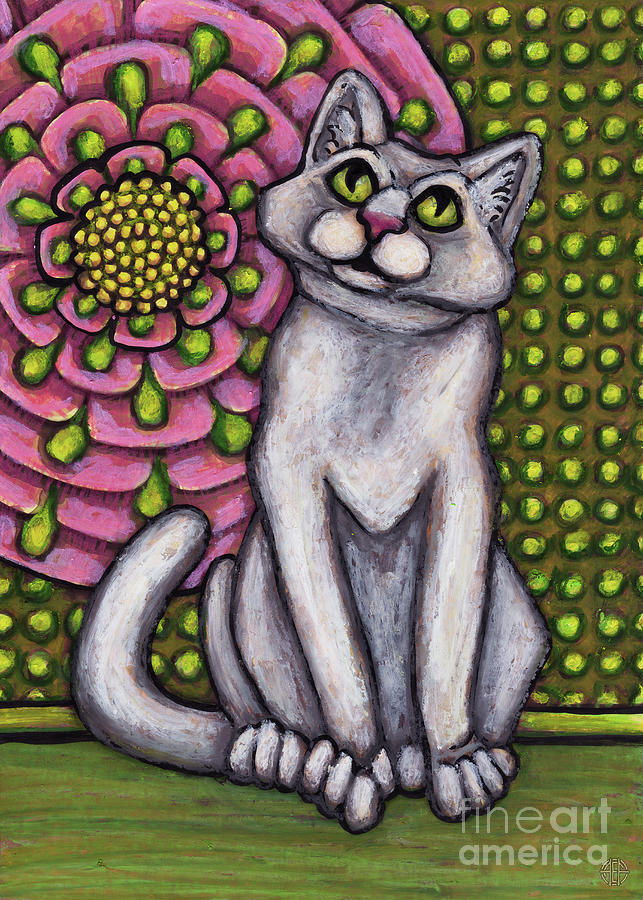Ripley. The Hauz Katz. Cat Portrait Painting Series. Painting by Amy E Fraser