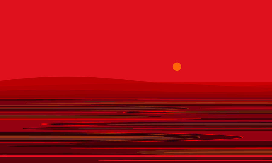 Ripple - Red Digital Art by Val Arie