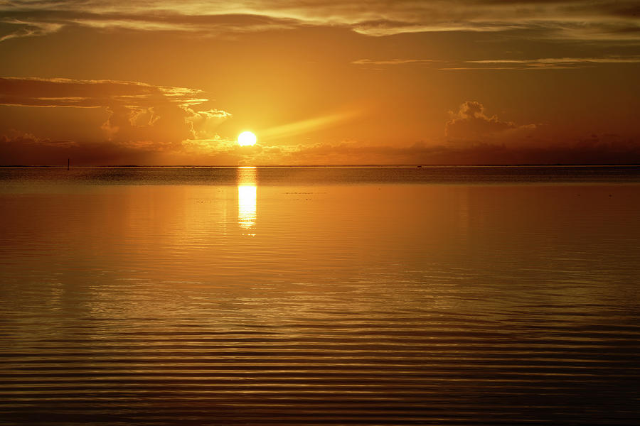 Rippled Sunset Sea Photograph by Heidi Fickinger