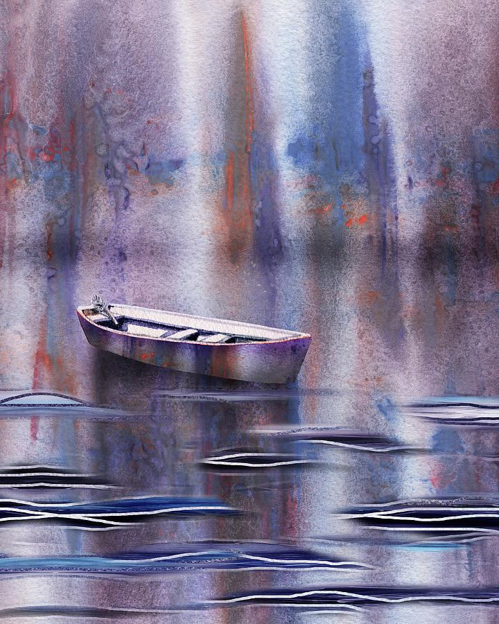 Ripples On The Water Peaceful Lake Watercolor  Painting by Irina Sztukowski