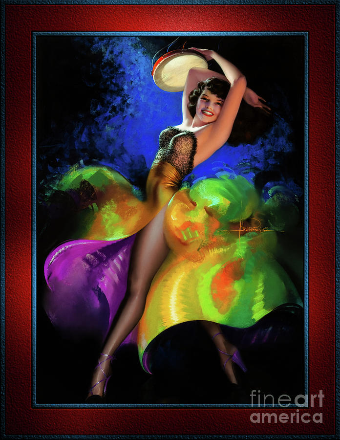 Ripplin Rythm by Rolf Armstrong Vintage Remastered Illustration Xzendor7 Art Reproductions Painting by Rolando Burbon