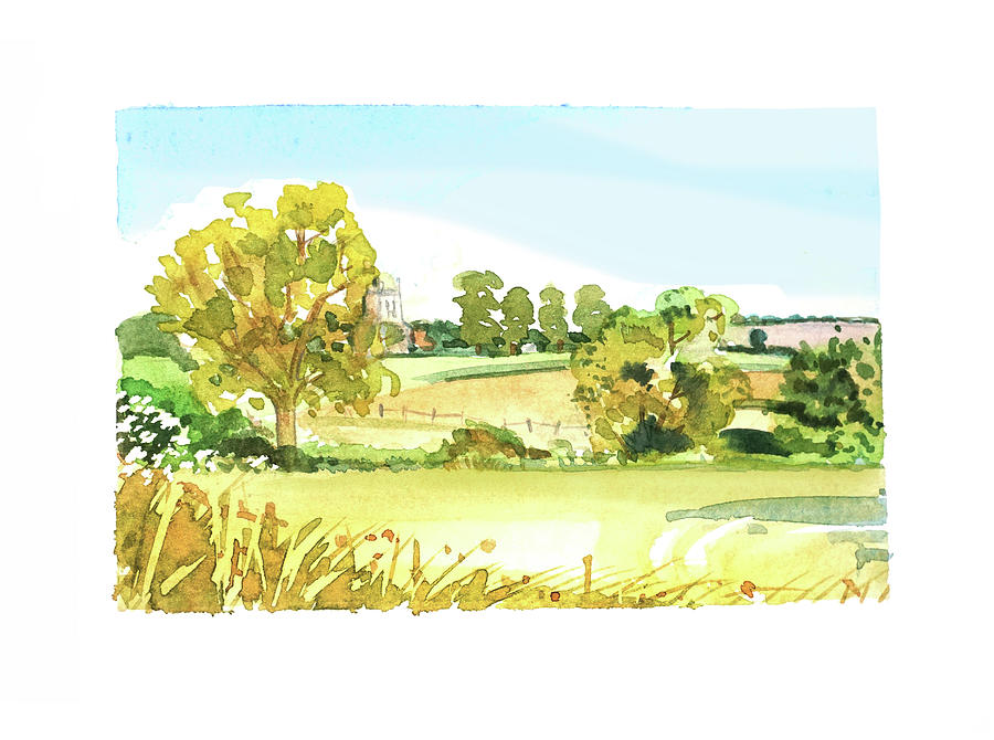 Bedfordshire Painting - Riseley Church #2 by Luisa Millicent