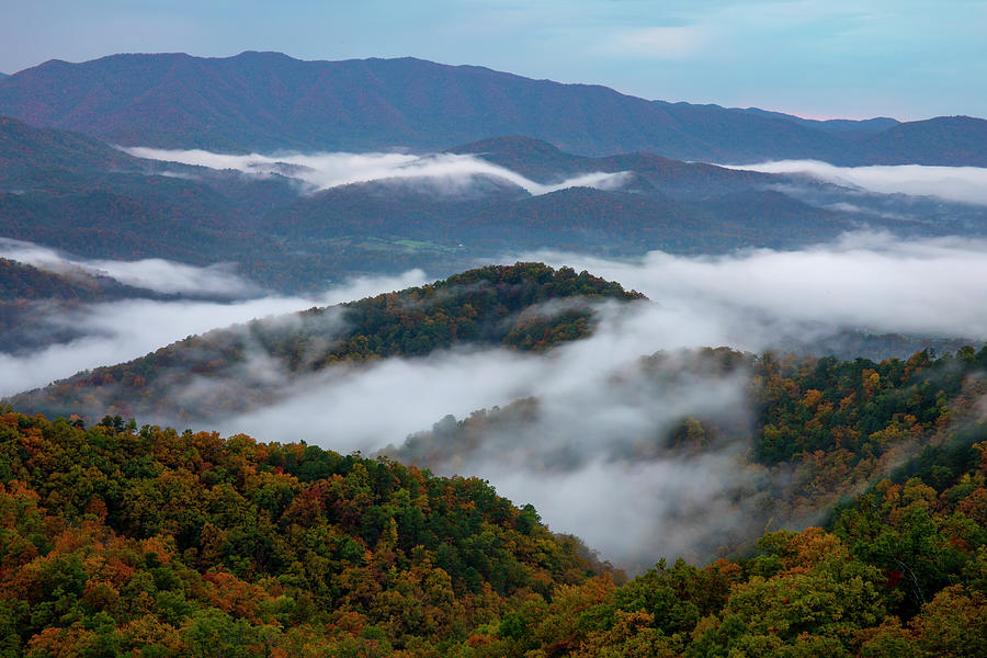 Rising Autumn Fog In The Smokies Photograph by Dan Sproul