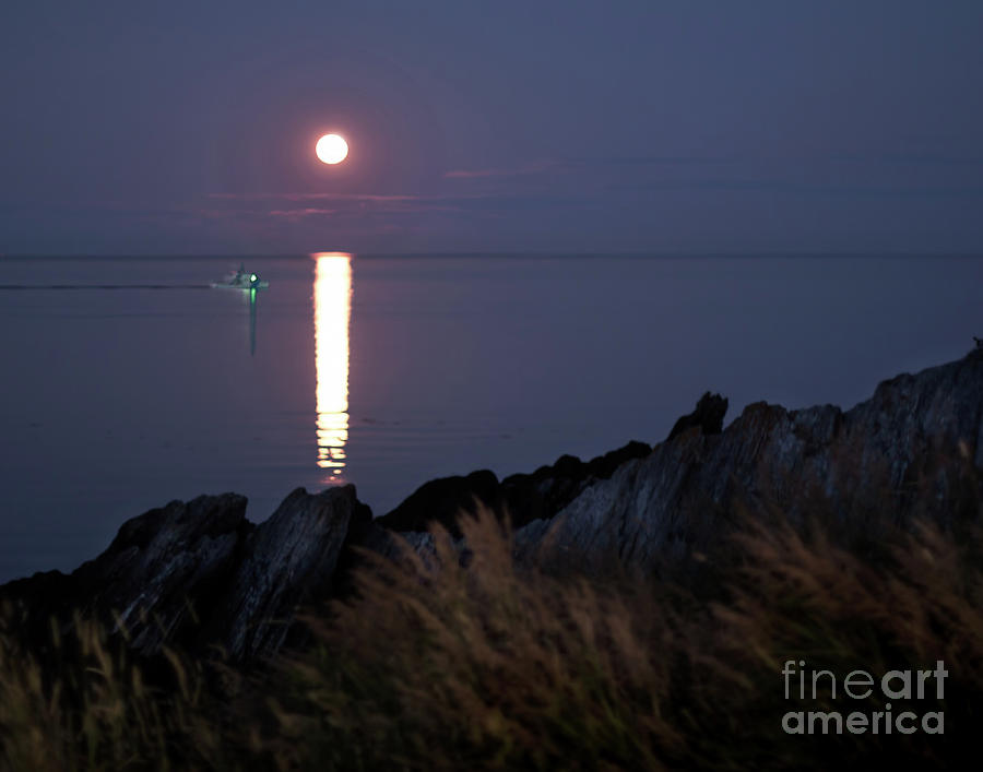 Rising Full Moon in Grand Manan Photograph by Barbara McMahon