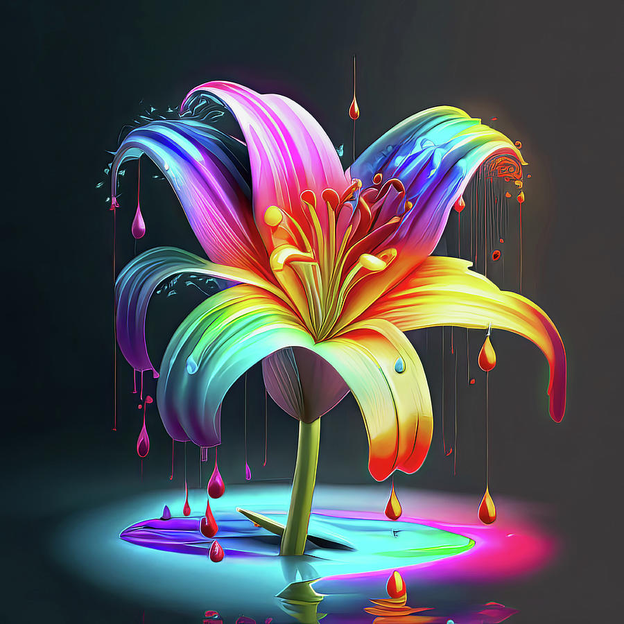 Rising Rainbow Lily Photograph