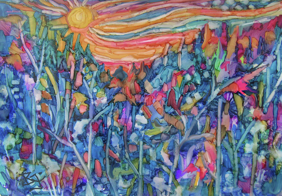Rising Sun Painting by Jean Batzell Fitzgerald