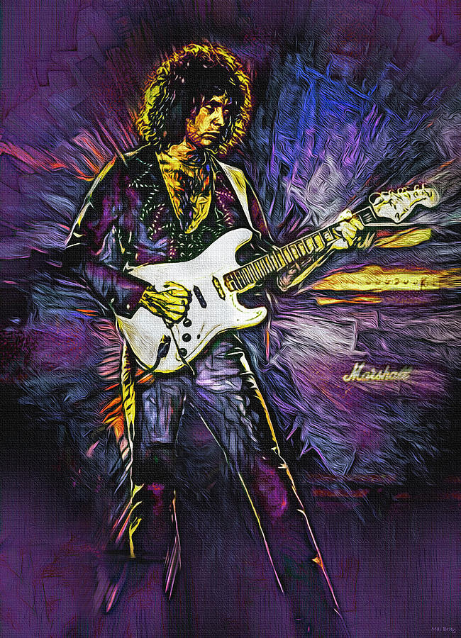 Ritchie Blackmore Guitarist Deep Purple Mixed Media by Mal Bray