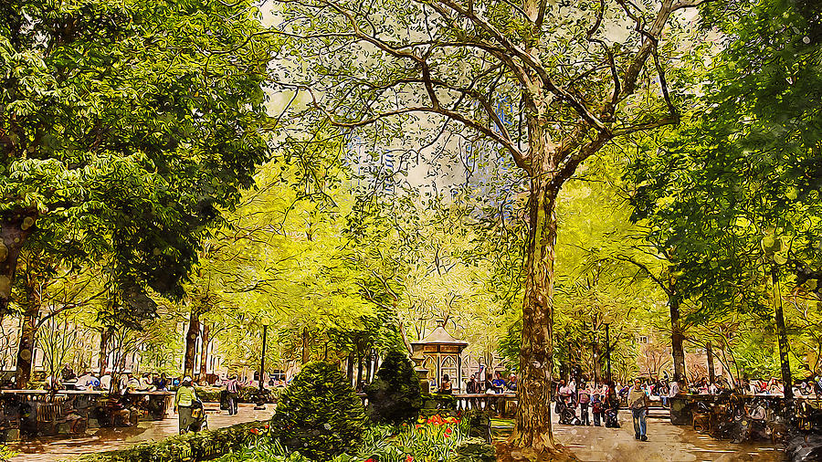 Rittenhouse Square, Philadelphia - 01 Painting by AM FineArtPrints