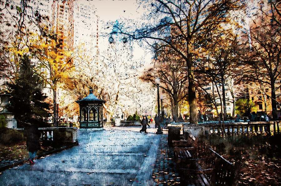 Rittenhouse Square, Philadelphia 04 Painting by AM FineArtPrints