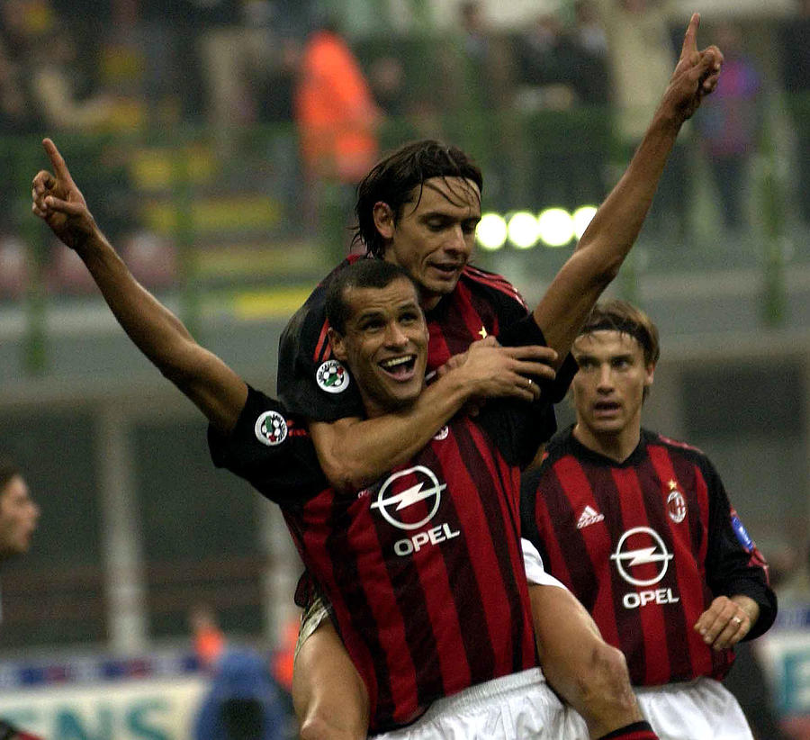 Rivaldo of AC Milan celebrates... Photograph by Getty Images