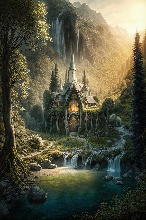 Rivendell Cottage Digital Art by Wes and Dotty Weber