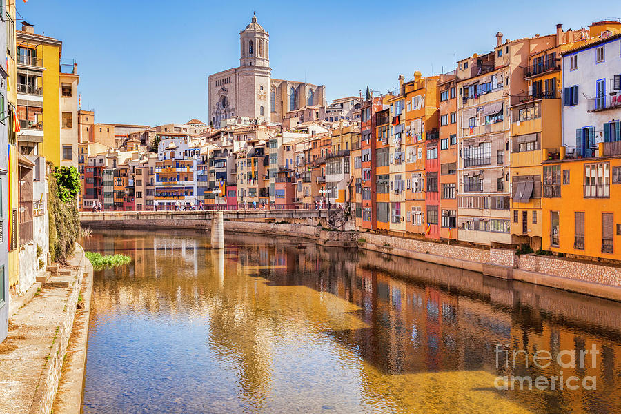 River and Cathedral, Girona, Spain Photograph by Colin and Linda McKie