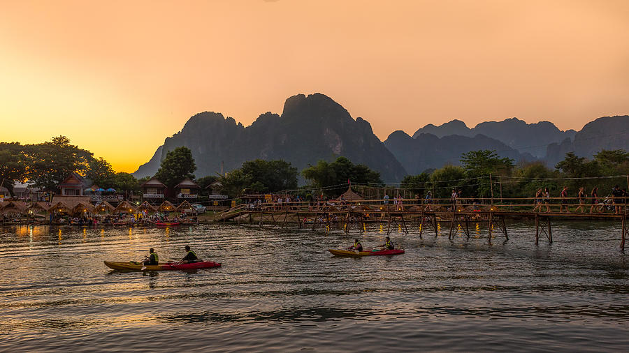 River at the village of Vang Vieng on Laos. Photograph by Anupong Sonprom