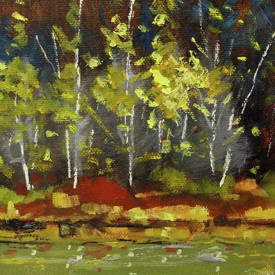 River Bank Painting by Nancy Merkle