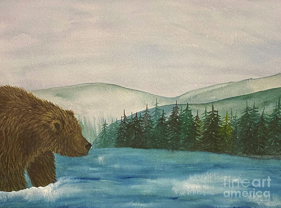 River Bear Painting by Lisa Neuman
