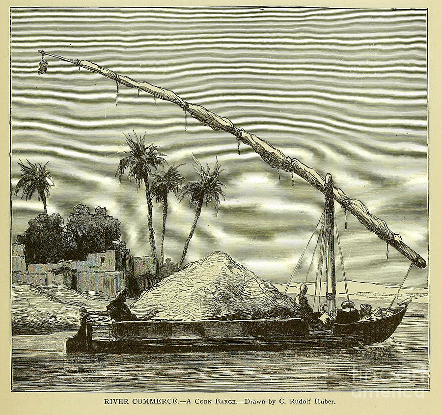 River Commerce A corn Barge n5 Drawing by Historic Illustrations