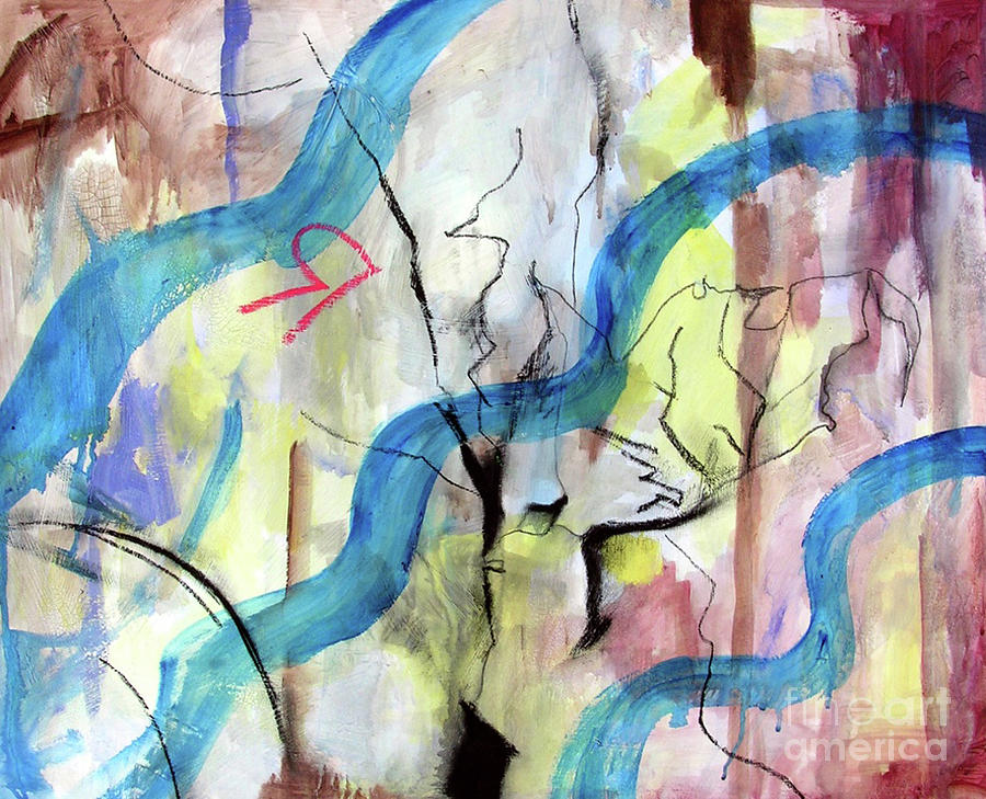 River Current 6 Mixed Media by Yukio Kevin Iraha