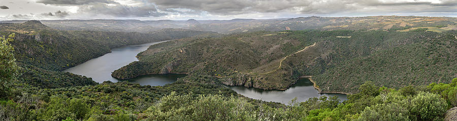 River Duero from the viewpoint of the Stairs in Fermoselle Panorama Photograph by RicardMN Photography