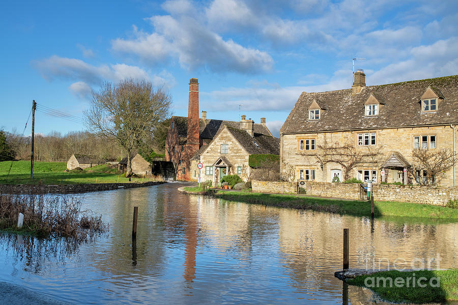 River Eye Flooding Around Lower Slaughter Mill in December Photograph by Tim Gainey