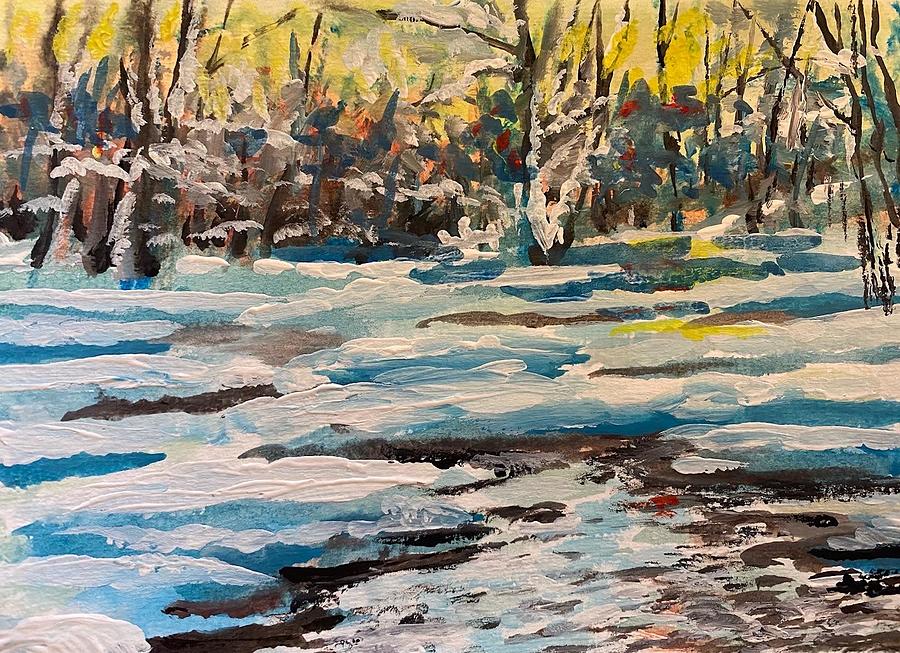 River Glaciers Painting by Larry Whitler