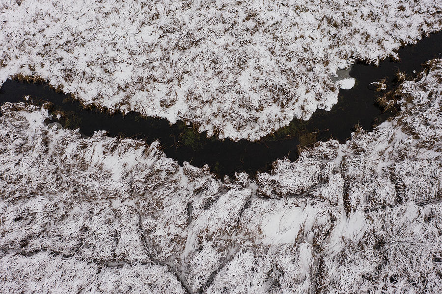 River in winter from above  Photograph by John McGraw