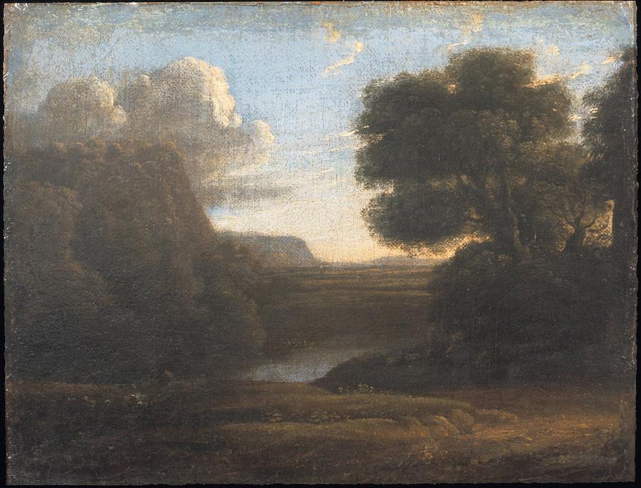 River Landscape follower of Claude Painting by Artistic Panda Pixels