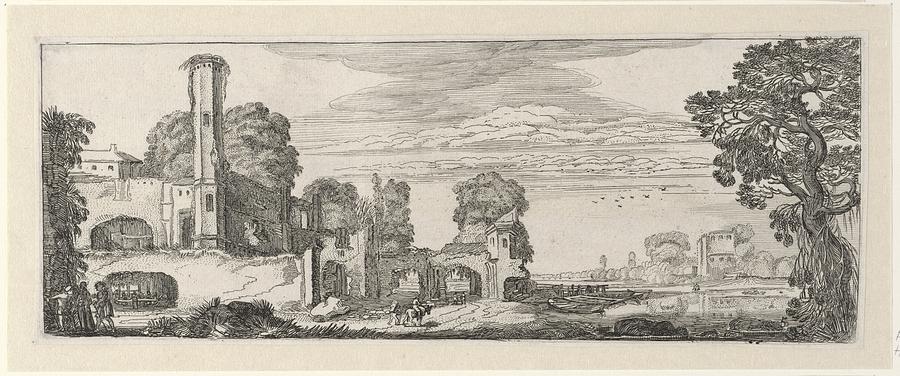 River landscape with ruin of a castle, Jan van de Velde  Painting by MotionAge Designs