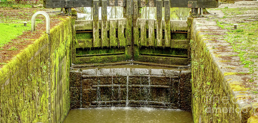 River lock gates-Chadderton Hall Park-Manchester UK Photograph by Pics By Tony