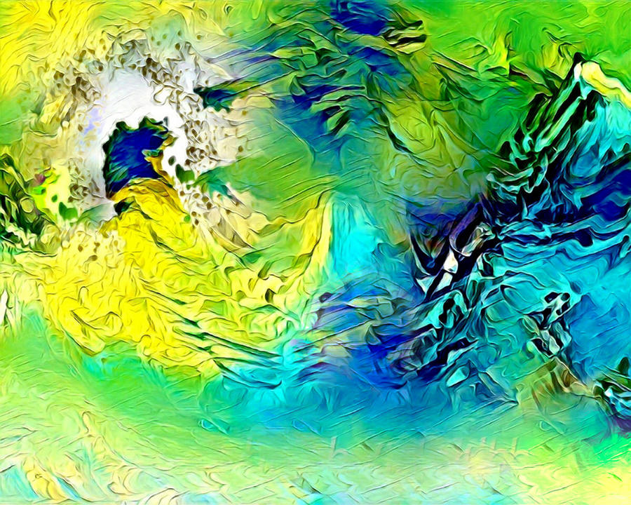 River meets sea abstract Digital Art by Silver Pixie