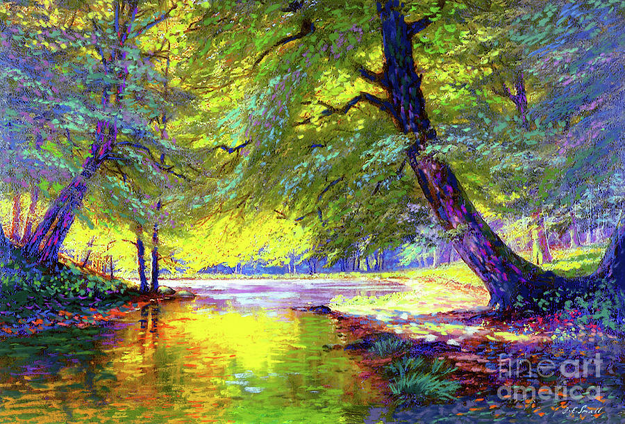 Tree Painting - River of Gold by Jane Small