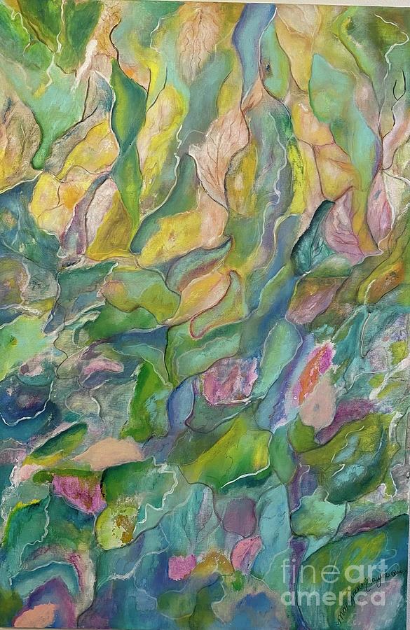 River of Leaves Painting by Maryann Greenhalgh - Pixels