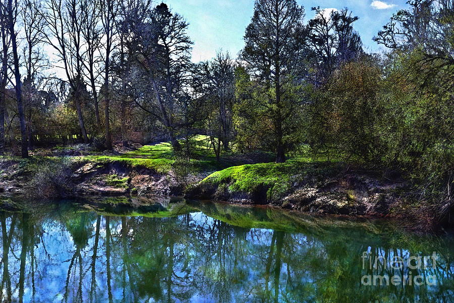 Ouse Photograph - River Ouse reflections, near Beningbrough Hall, watercolour effect by Paul Boizot Ouse Photograph - River Ouse reflections, near Beningbrough Hall, watercolour effect by Paul Boizot