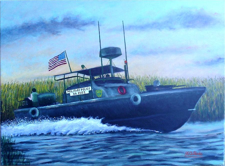 River Patrol Boat, Vietnam War, Military Police Painting by George Bieda