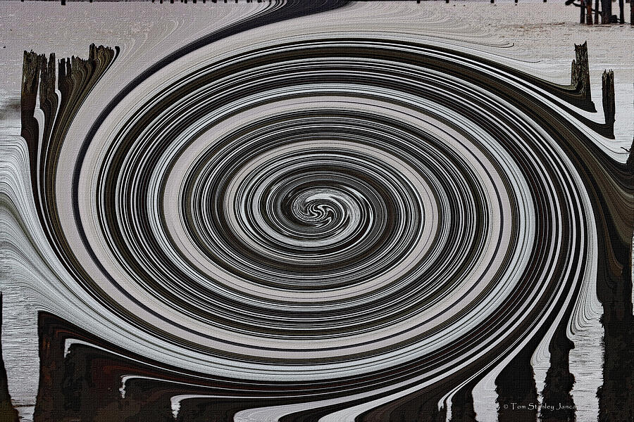 River Pilings Abstract Digital Art by Tom Janca
