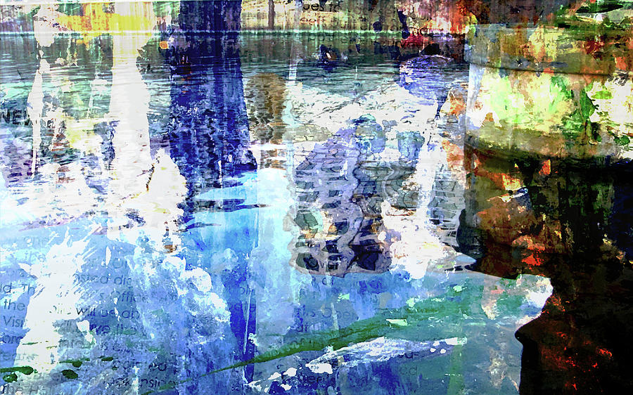 River Reflections w Abstract 2 Digital Art by Anita Burgermeister