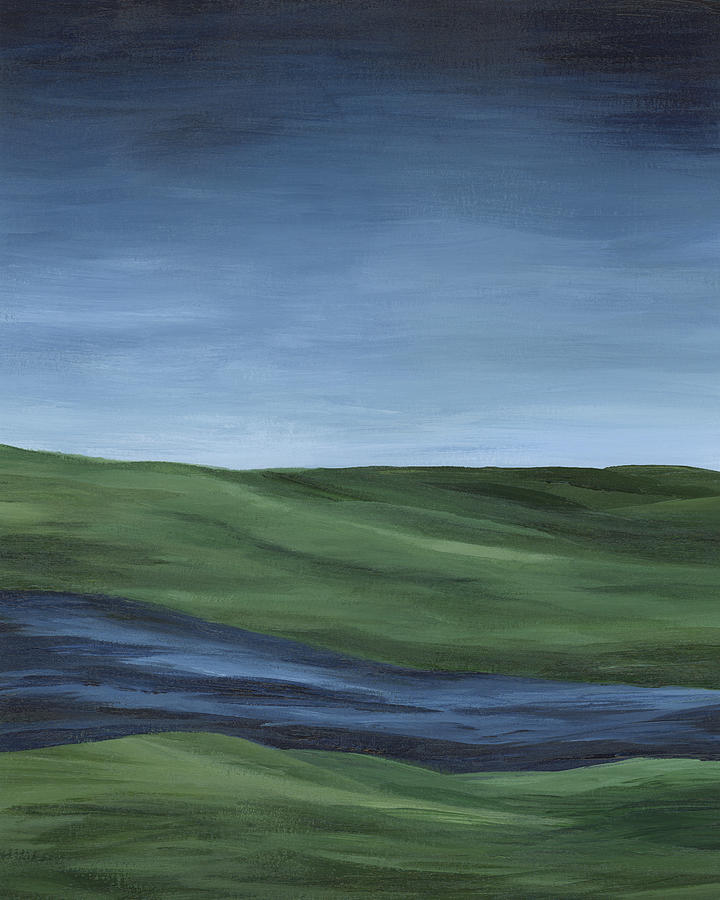 River Run Valley Painting by Rachel Elise
