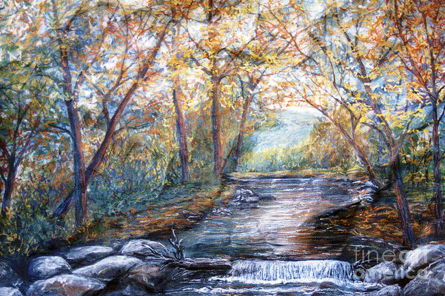 River Runs Through Painting by Linda Goodman